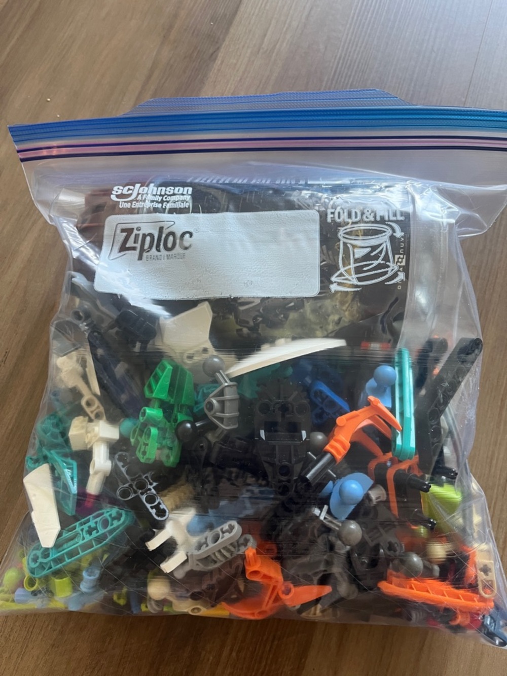 Assorted Lego Rare 2001 Vintage Bionicle & Teal Technic Lot with Canister